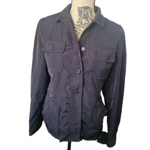 Size 10 Calvin Klein black water resistant utility jacket, 4 cargo pockets